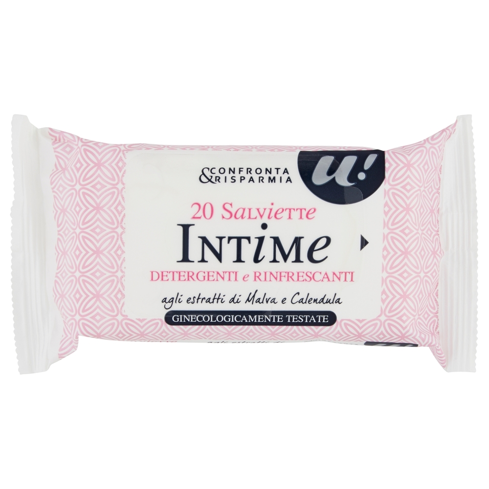 20 SALVIETTE INTIME DETERGENTI E RINFRESCANTI U! Confronta & Risparmia
